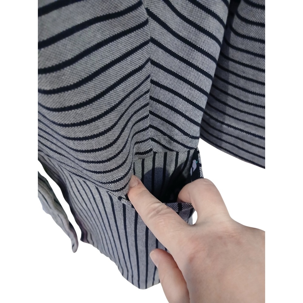 Cabi Blue Striped Stand Collar Jacket  Womans blazer Medium Minimalist Office - Picture 4 of 14